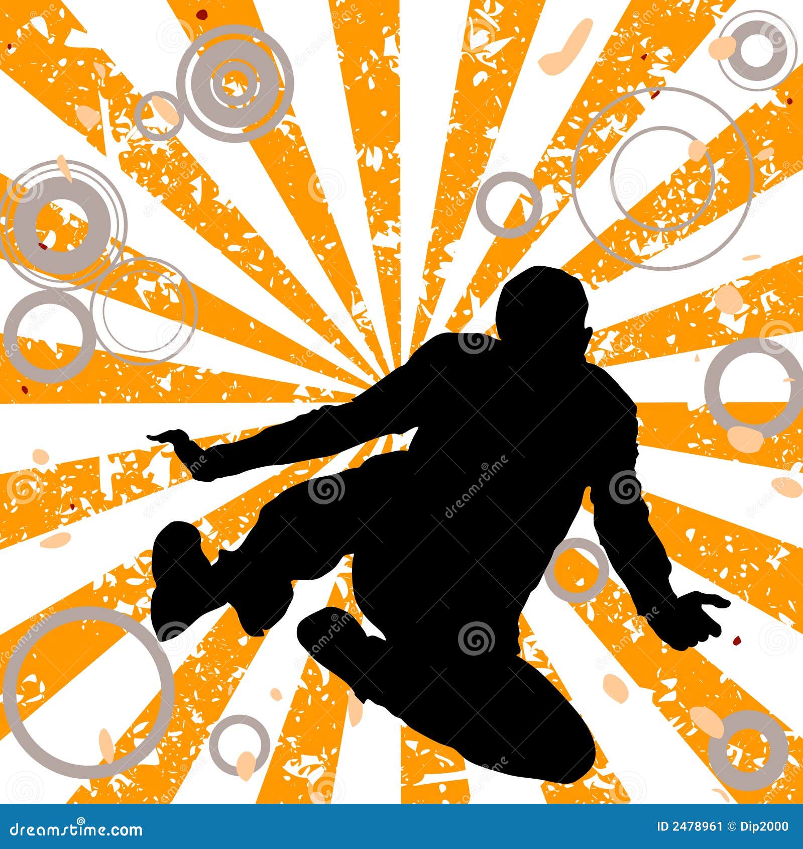 Jumping man stock vector. Illustration of grunge, jumping - 2478961