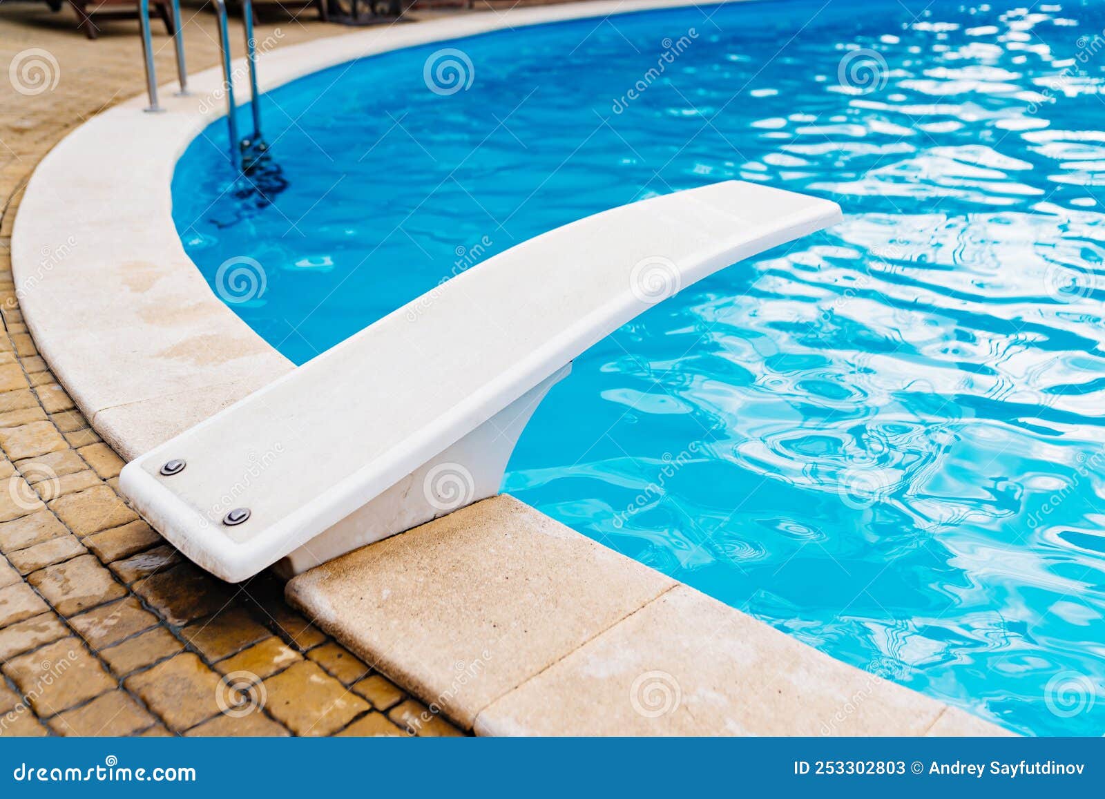 Jumping Pad for Jumping in the Pool. the Concept of Summer Holidays