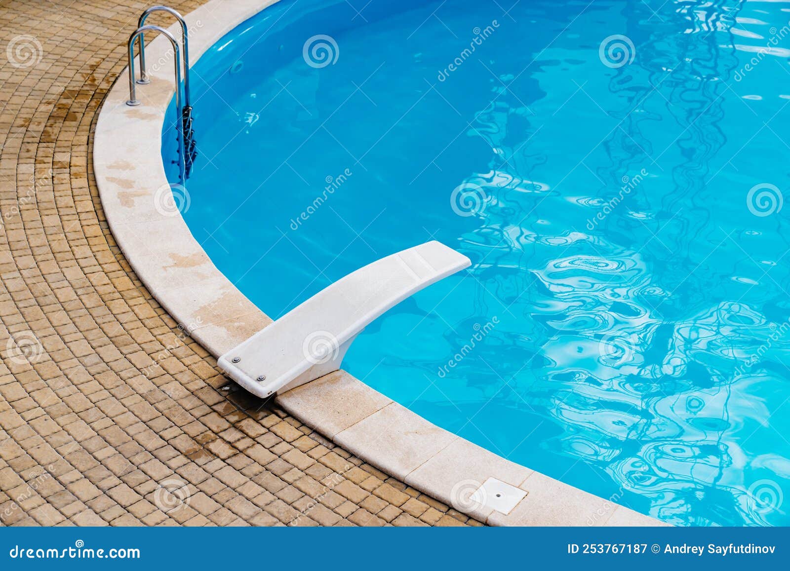 Jumping Pad for Jumping in the Pool. the Concept of Summer Holidays