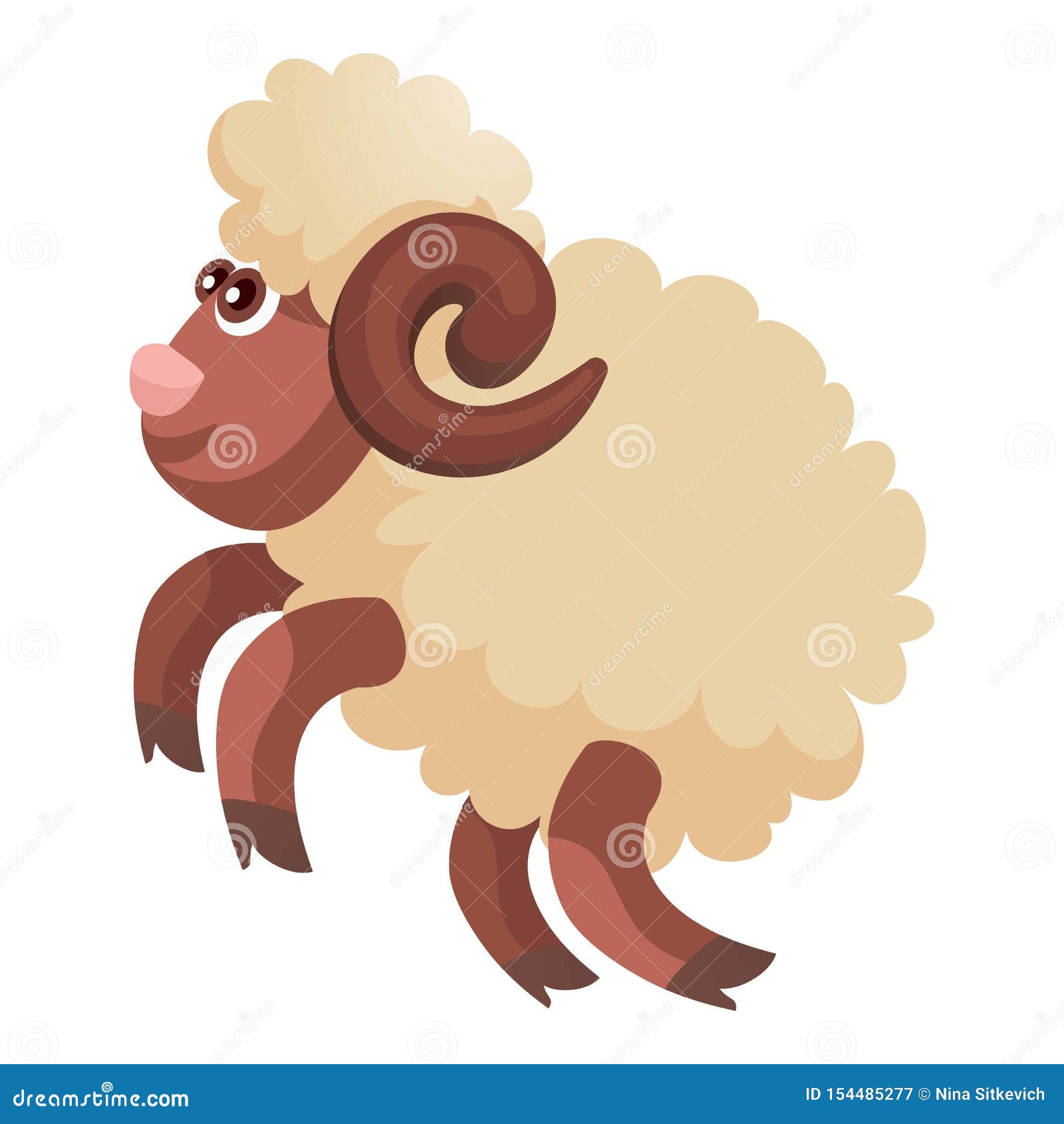 Jumping Ram Icon, Cartoon Style Stock Vector - Illustration of charging