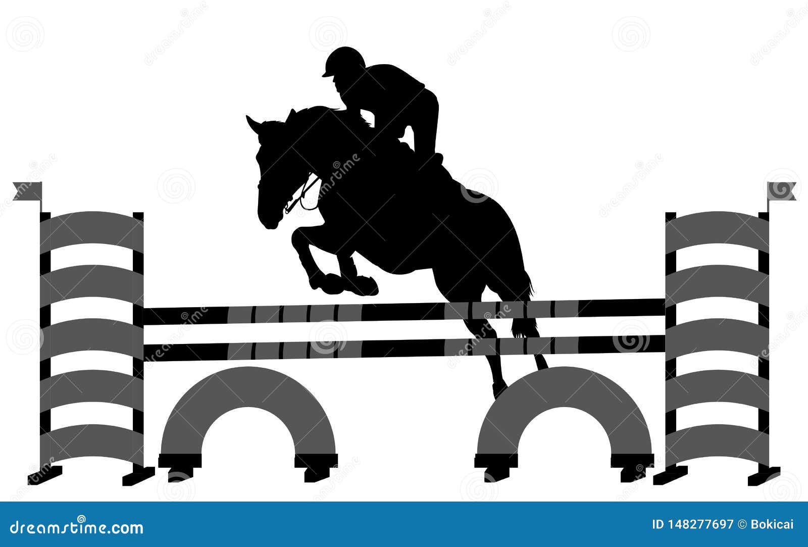 Download Jumping Show. Horse With Jockey Jumping A Hurdle ...