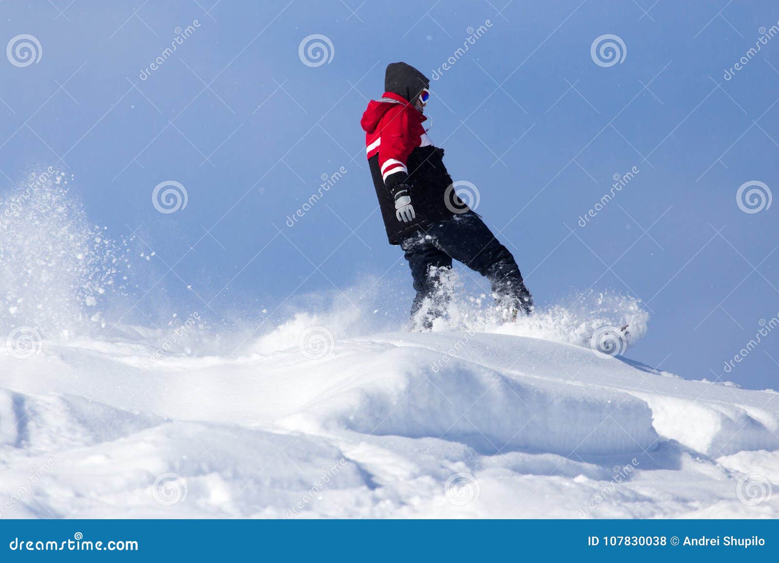 Jumping Snowboarder from Hill in Winter Stock Photo - Image of snow ...