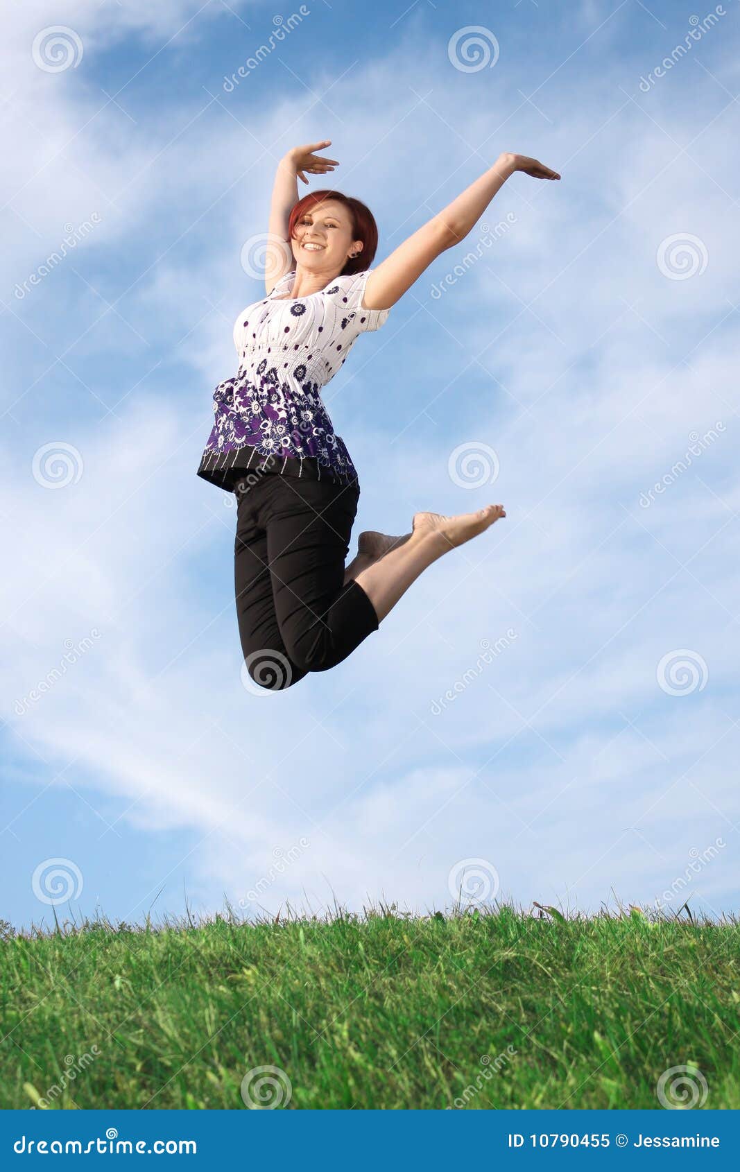 Jumping Woman Stock Image. Image Of Twenties, Freedom - 10790455