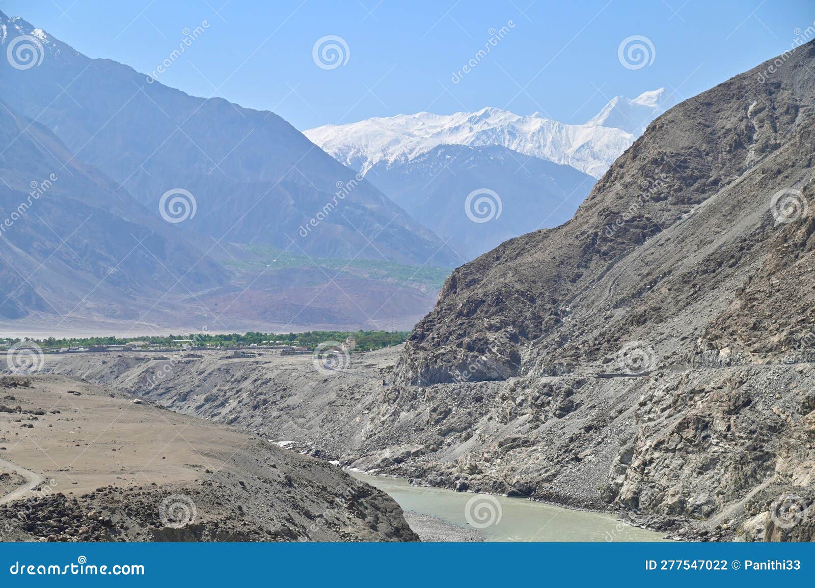 junction point in jaglot town, the himalaya, karakoram and hindu kush meet in pakistan