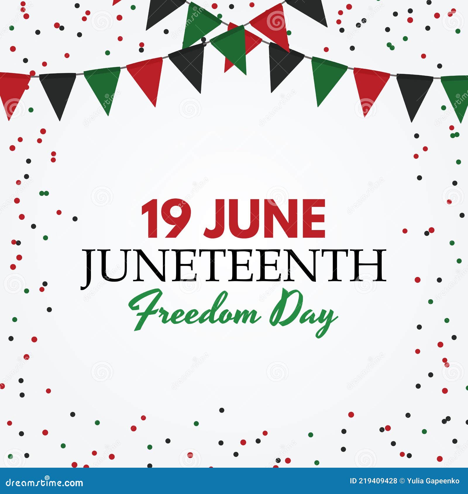19 June African American Emancipation Day. Freedom Day Stock