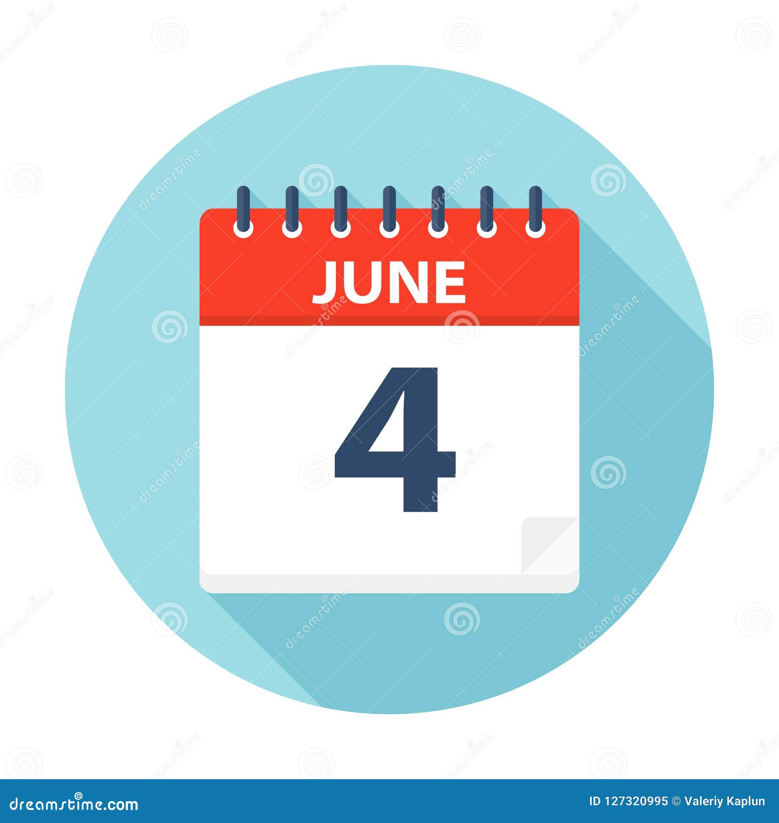 June 4 - Calendar Icon stock illustration. Illustration of vector