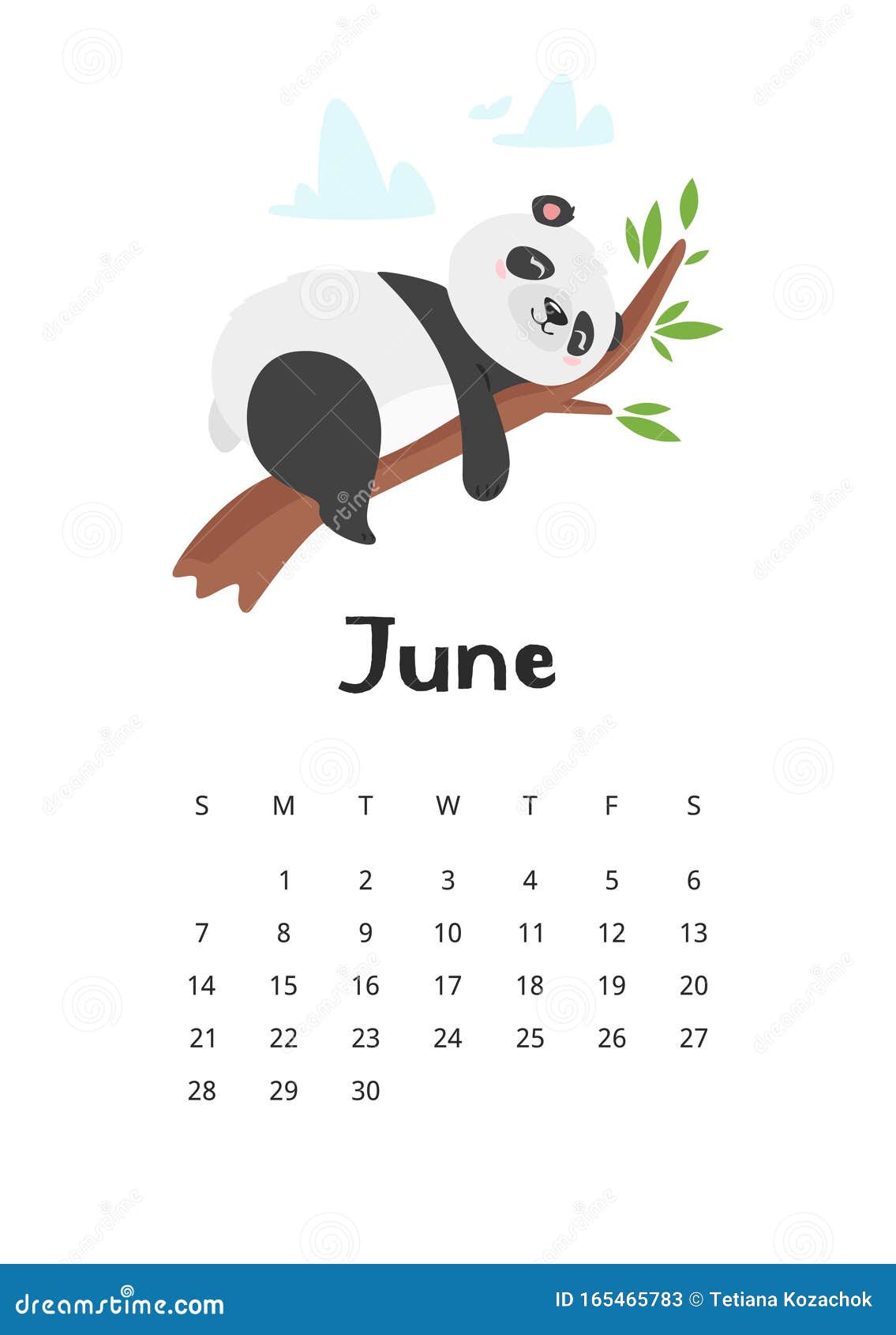 June Calendar with Panda Template Stock Vector - Illustration of element, character: 165465783 June Calendar with Panda Template Stock Vector - Illustration of element, character: 165465783