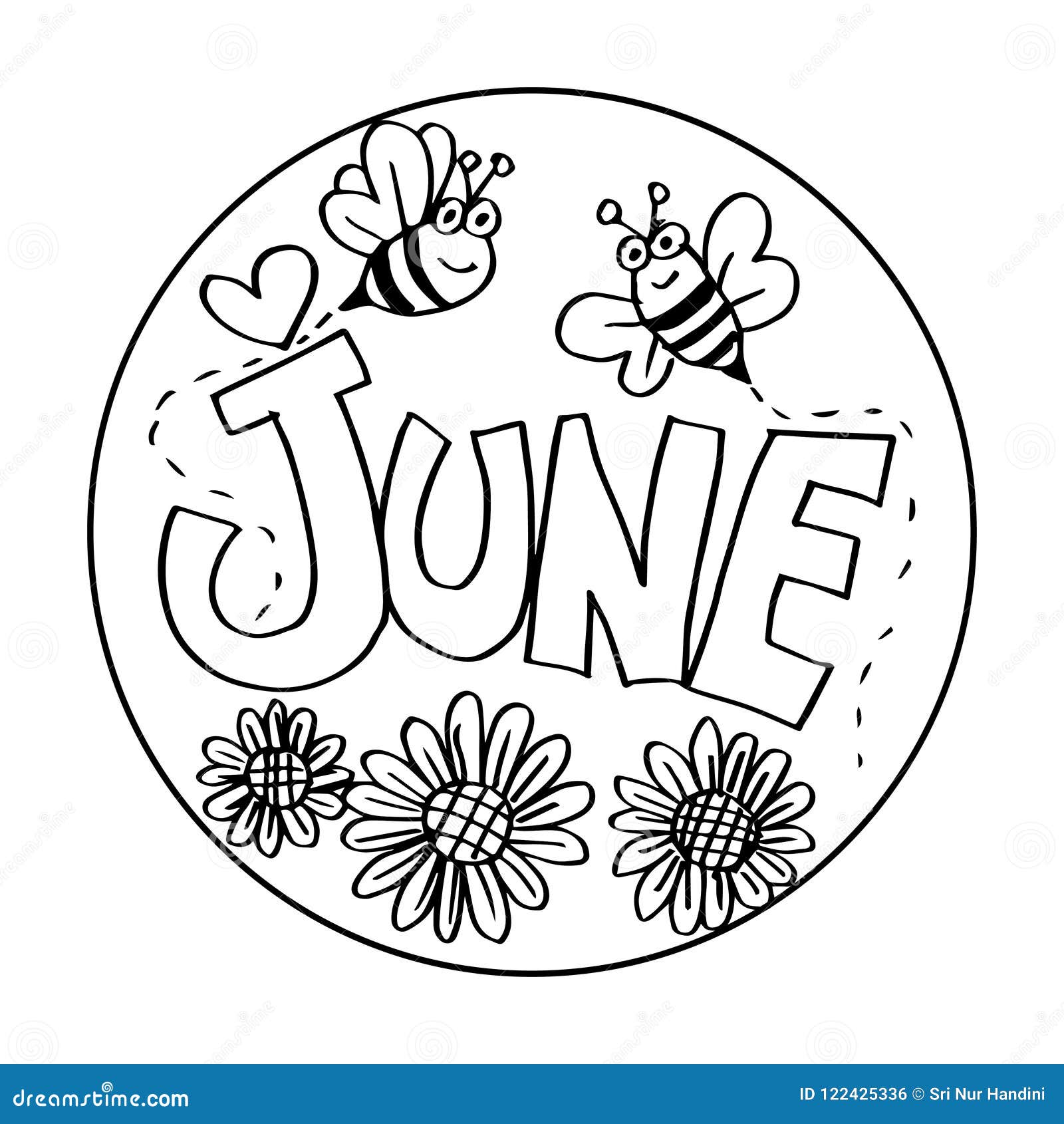 June Coloring Pages for Kids Stock Illustration - Illustration of