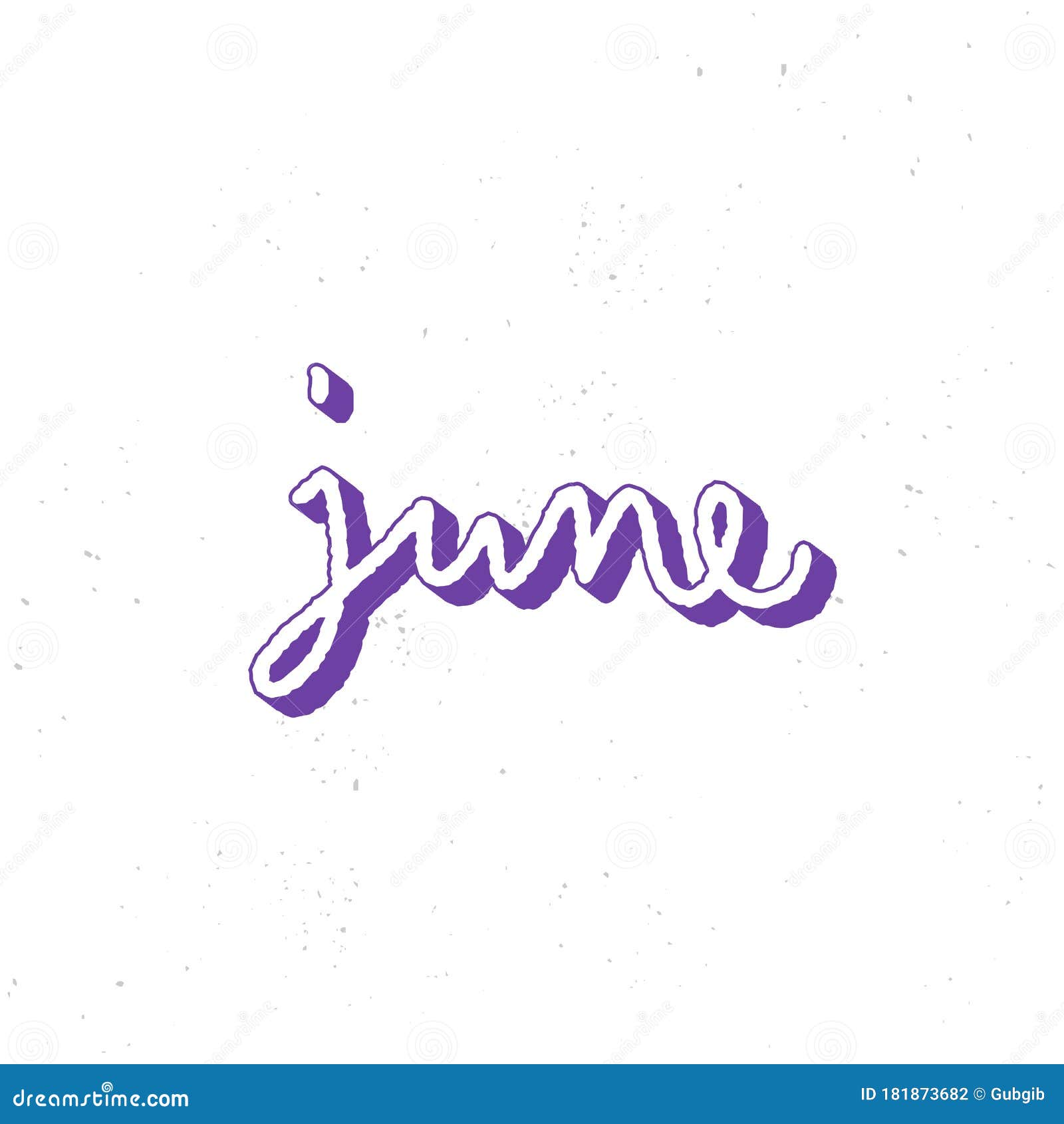 june hand lettering d isometric effect vector illustration 181873682