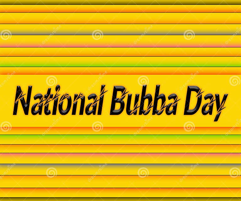 June, National Bubba Day, Black Text Effect on Yellow Background Stock