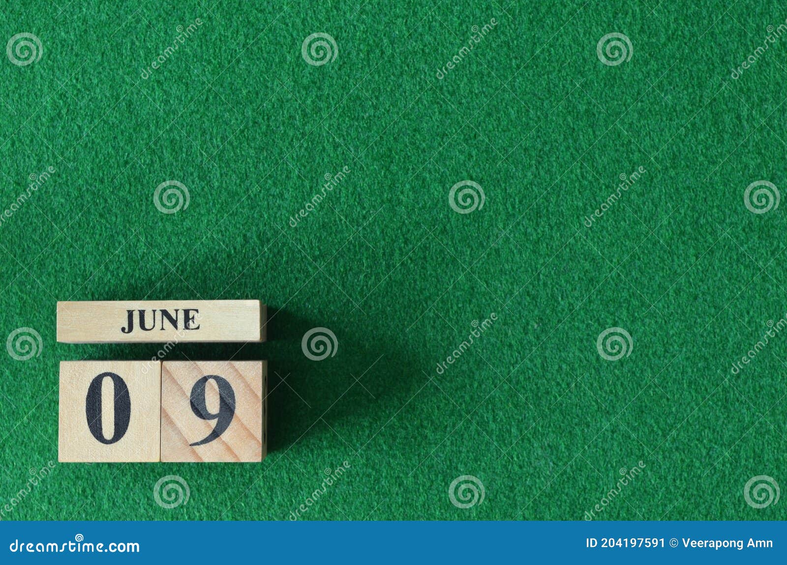 june 09, number cube on snooker table, sport background.