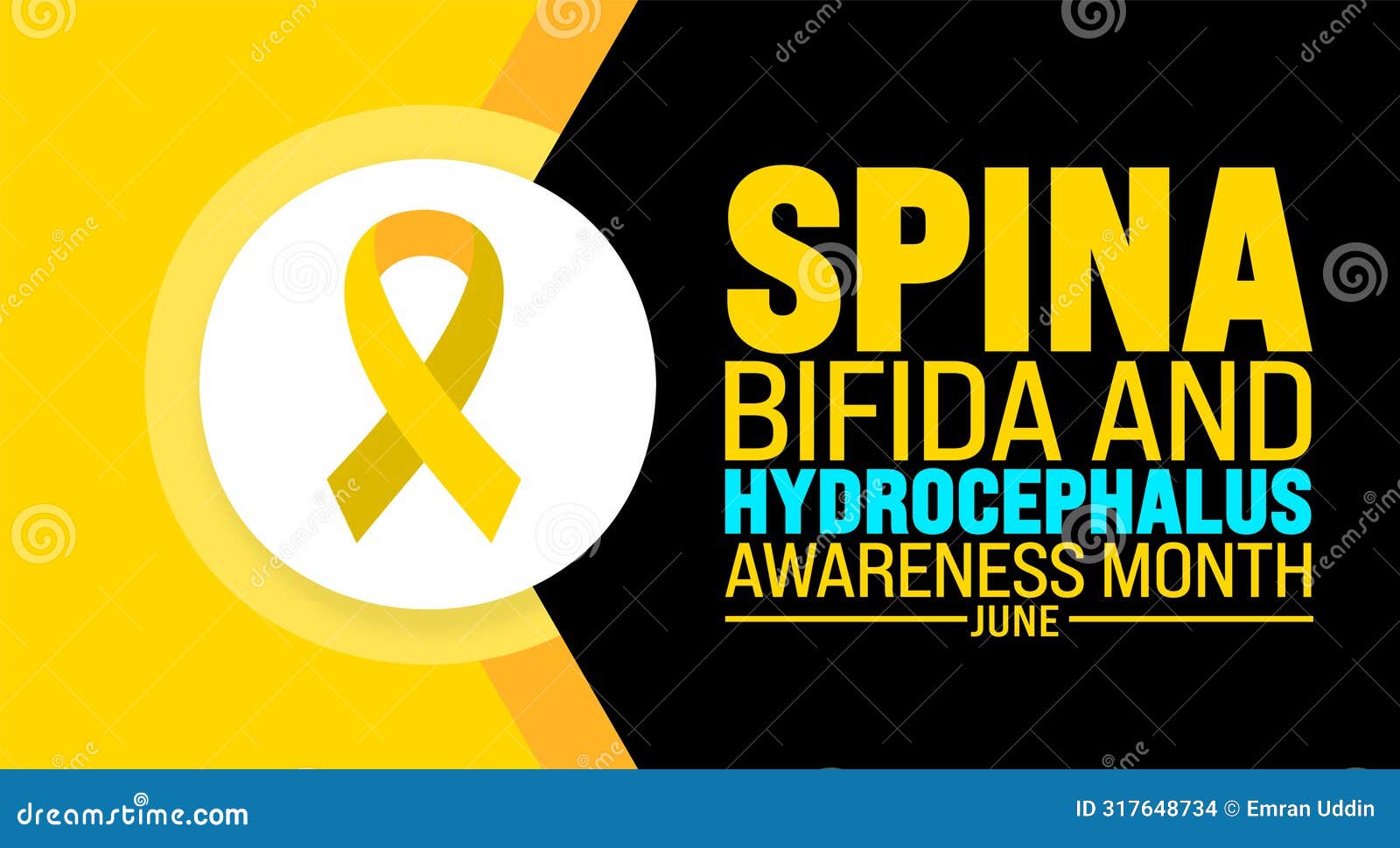 june is spina bifida and hydrocephalus awareness month background template. holiday concept.
