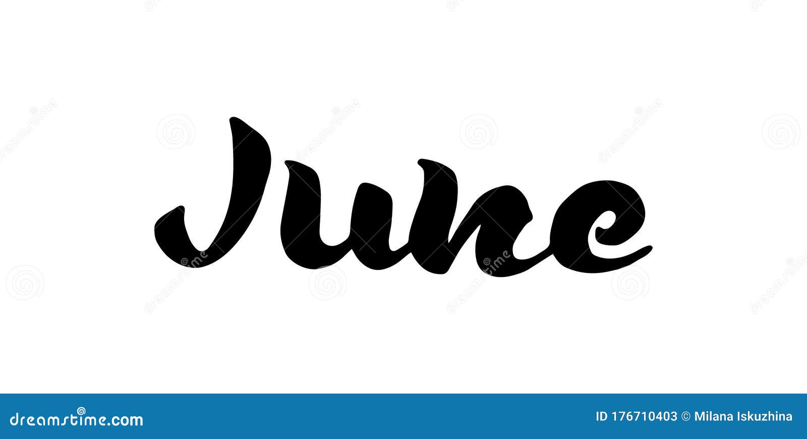 June Text Modern Calligraphy Vector Stock Vector Illustration of