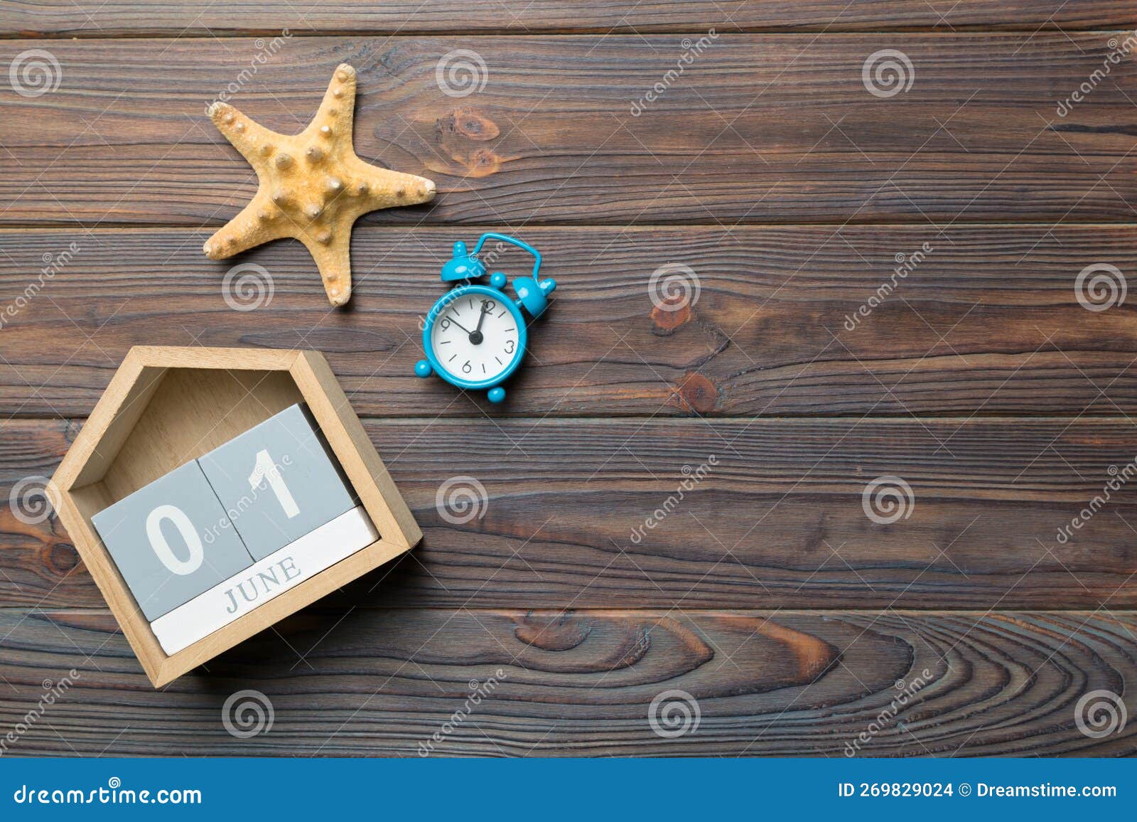 June 1th. Image of June 1 Wooden Calendar on Colored Background. Summer ...
