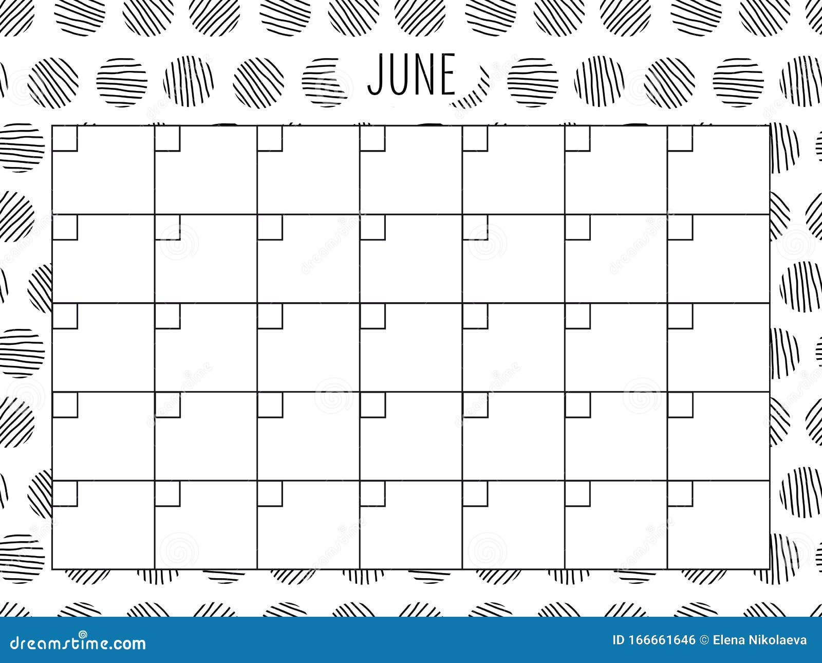 June. Universal Monthly Planner Template Stock Vector - Illustration of ...