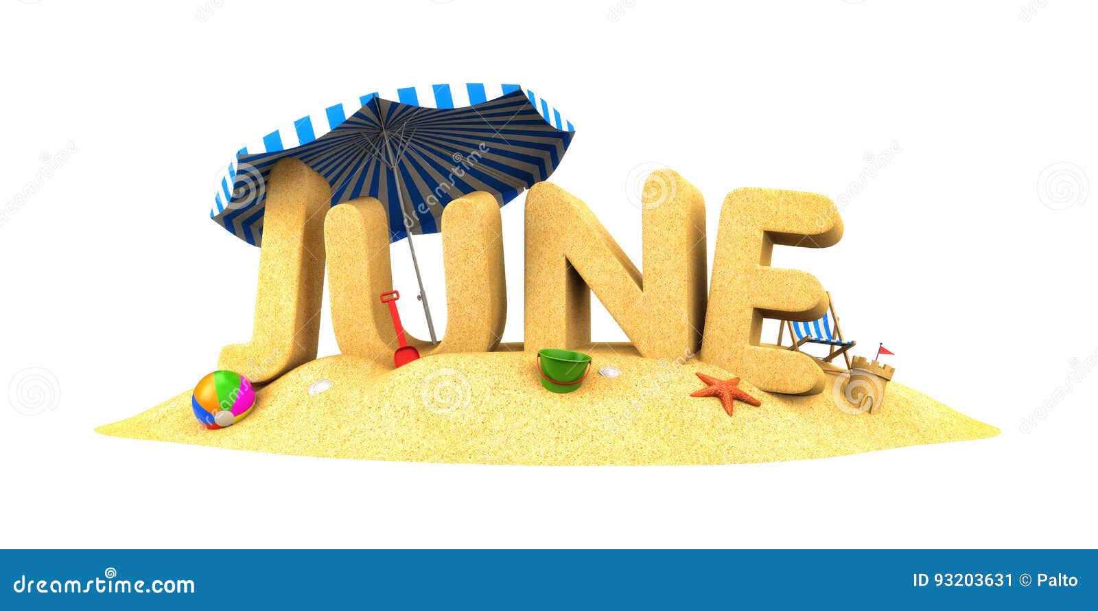 JUNE - word of sand stock illustration. Illustration of fort - 93203631