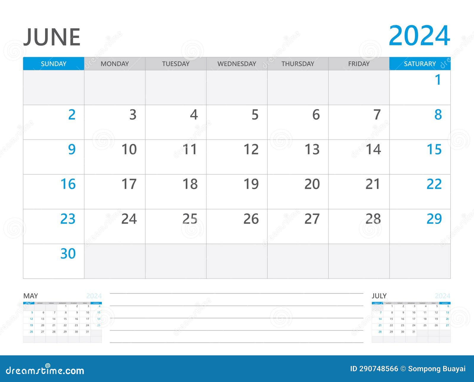 june 2024 year, calendar planner 2024 and set of 12 months, week start on sunday. desk calendar 2024 , simple and clean