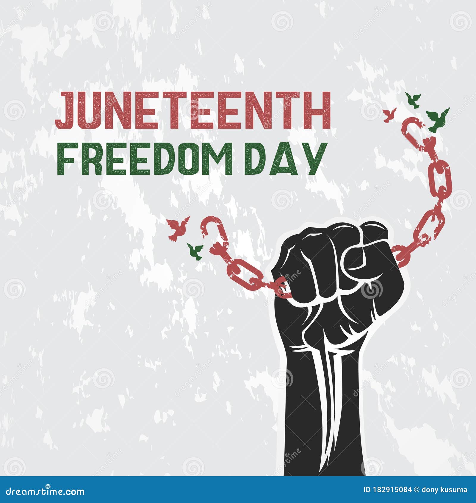 Juneteenth Freedom Day with Ribbon and Flag Vector for Banner Print