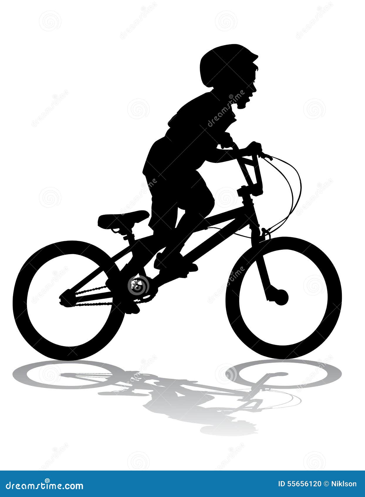 Junge auf Fahrrad vektor abbildung. Illustration von