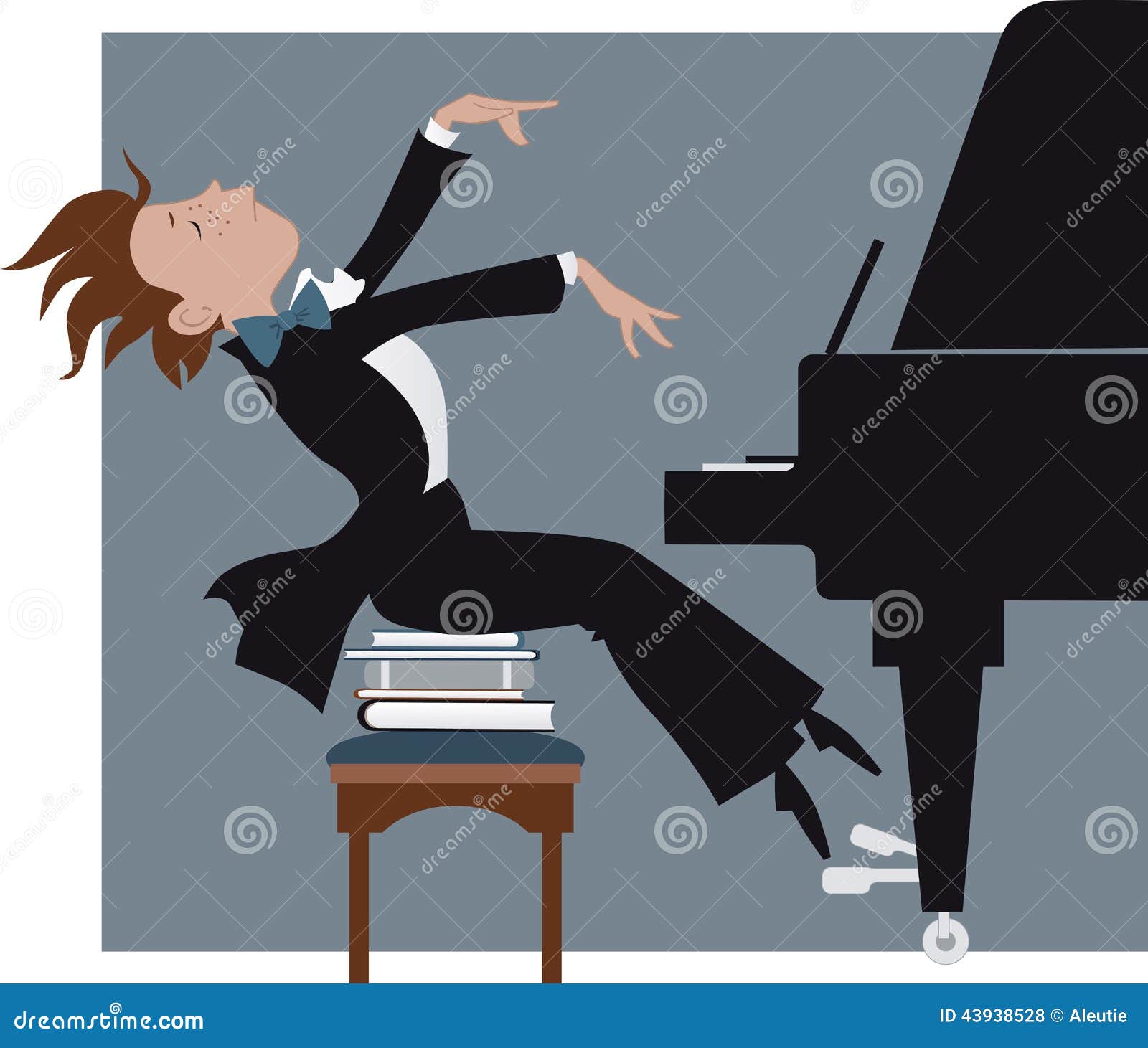 Junge, Der Ein Klavier Spielt Vektor Abbildung Illustration von