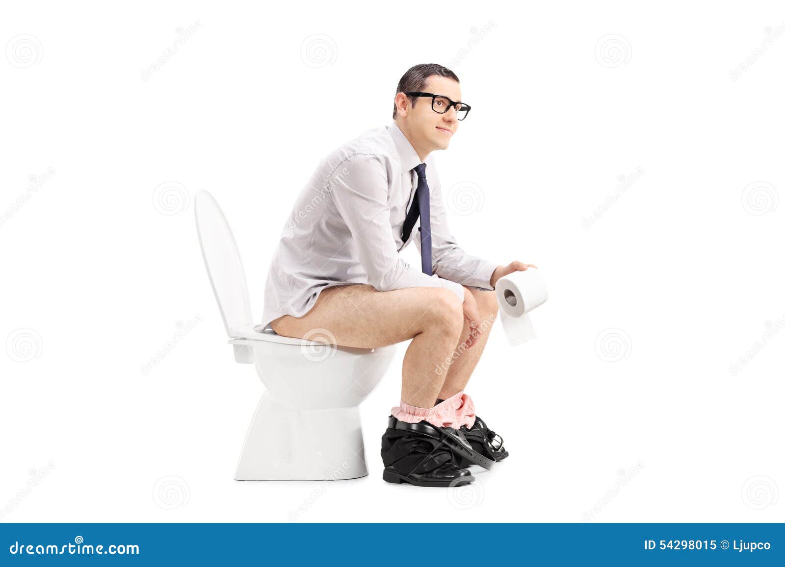 Mann Auf Toilette