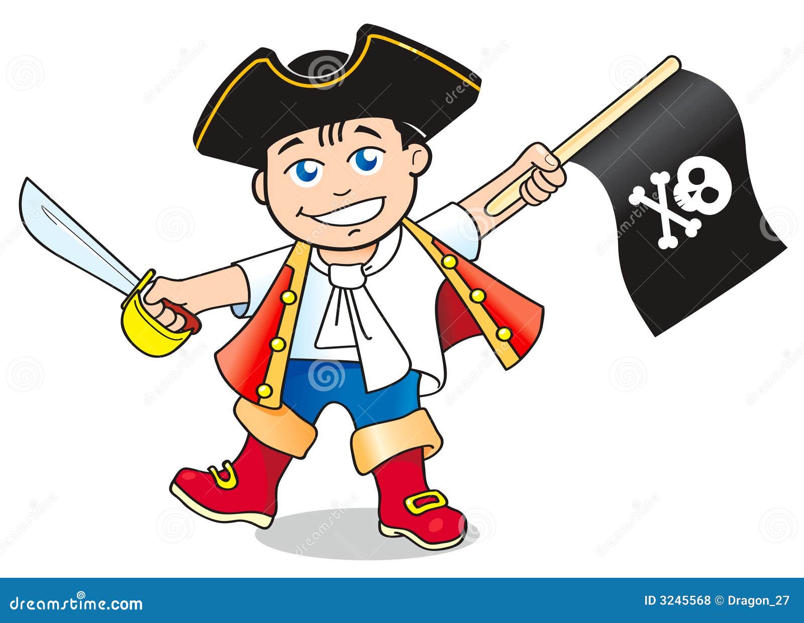 Junger Pirat vektor abbildung. Illustration von seeräuber - 3245568