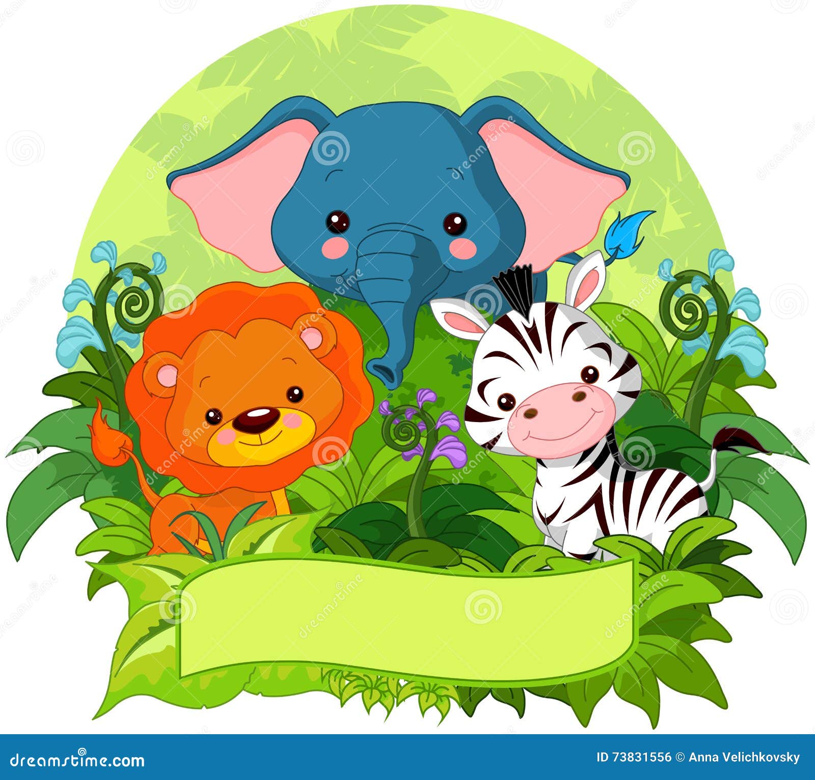 Jungle Animals stock vector. Illustration of safari, text - 73831556
