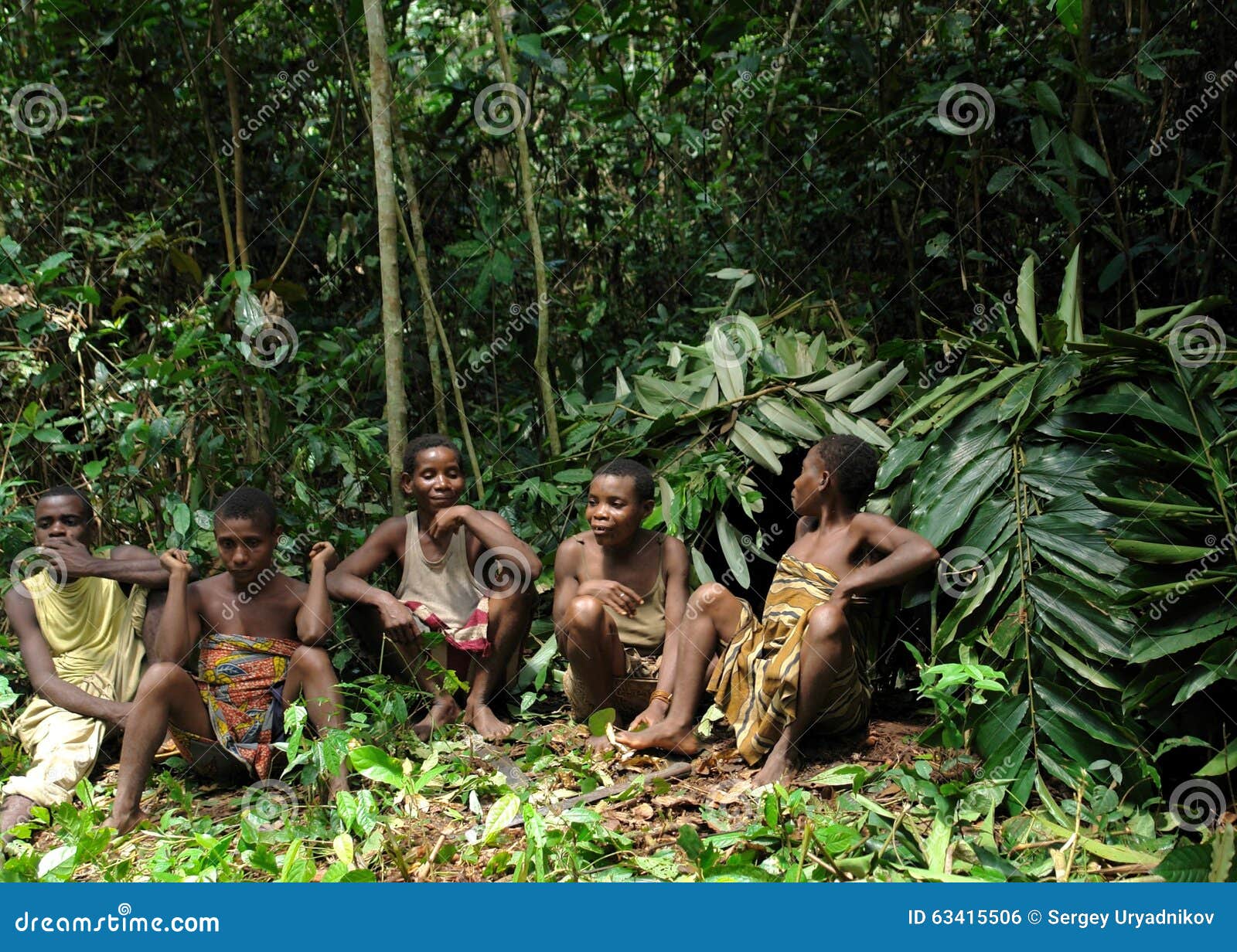 a female tribal warrior in the jungle, african. By