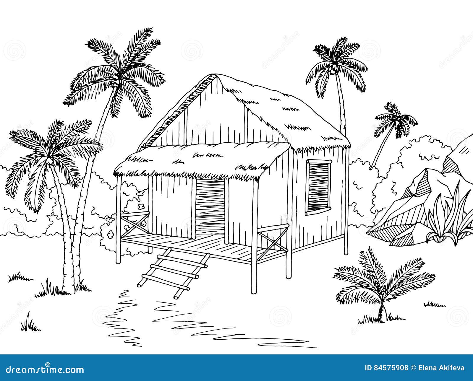 jungle hut clipart - photo #36