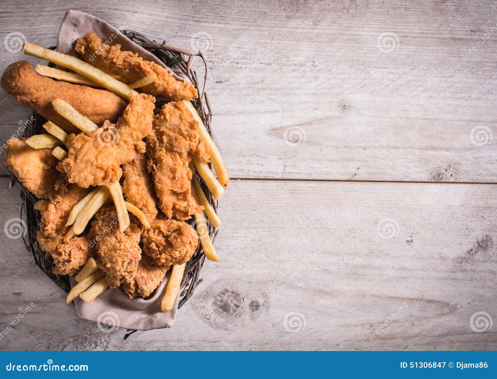 Junk food in the basket stock image. Image of food, fast 51306847