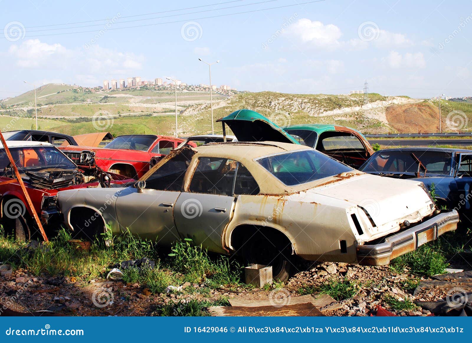 Junk Yard Car stock photo. Image of cars, chrysler, aged - 16429046
