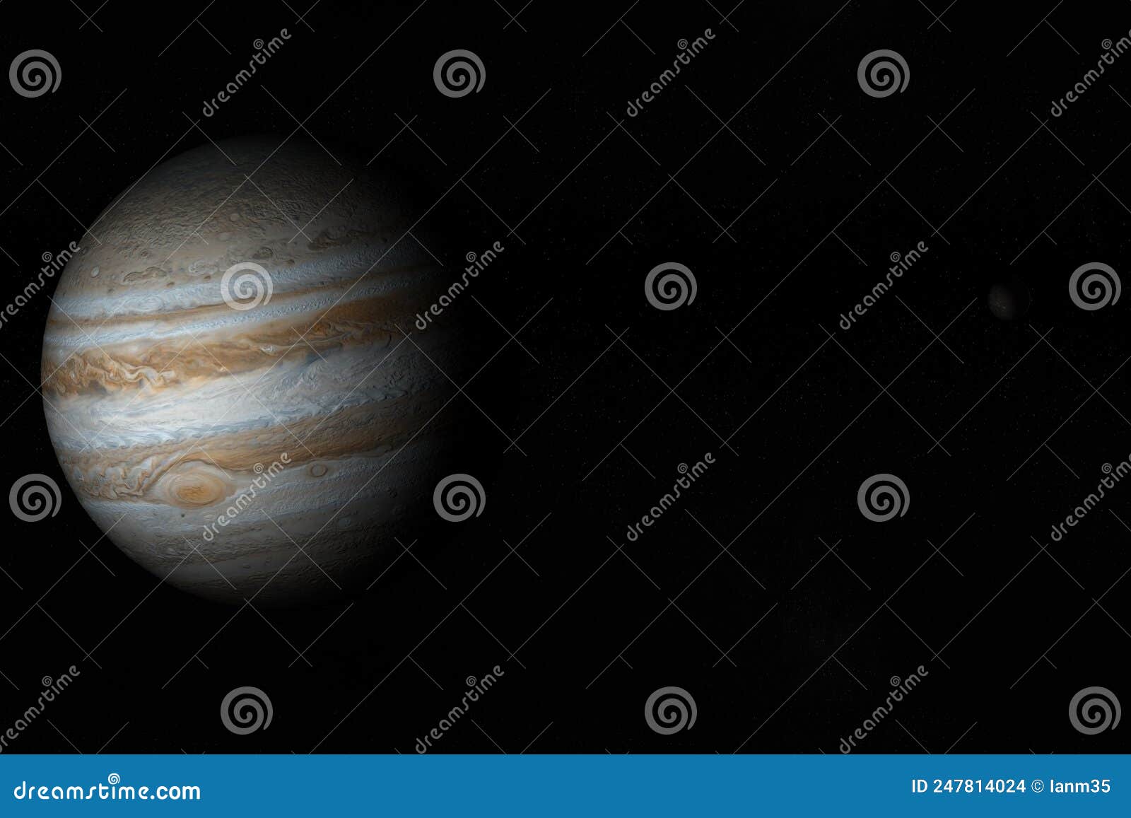 jupiter planet and satellite callisto in rotation in the outer space. 3d render