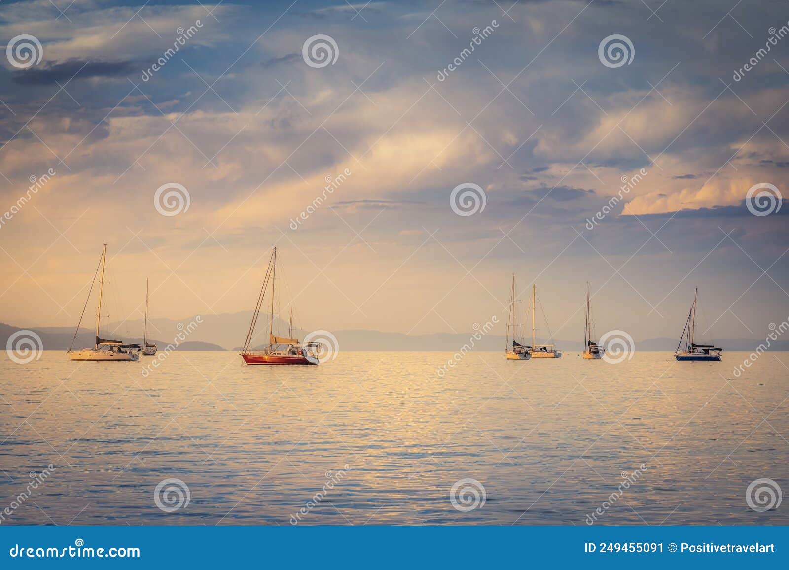 bay with boats and yatches in jurere internacional at sunset Ã¢â¬â florianopolis, brazil