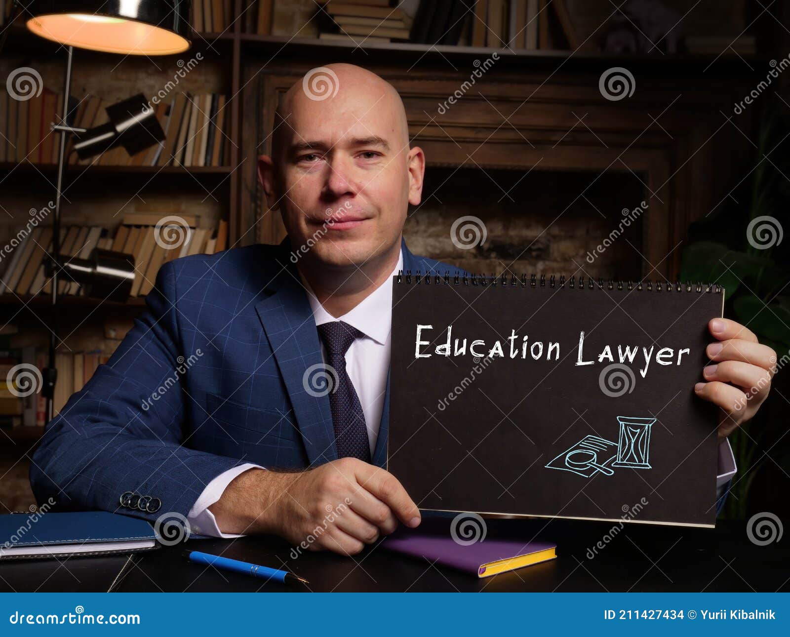 Juridical Concept about Education Lawyer with Phrase on the Page Stock