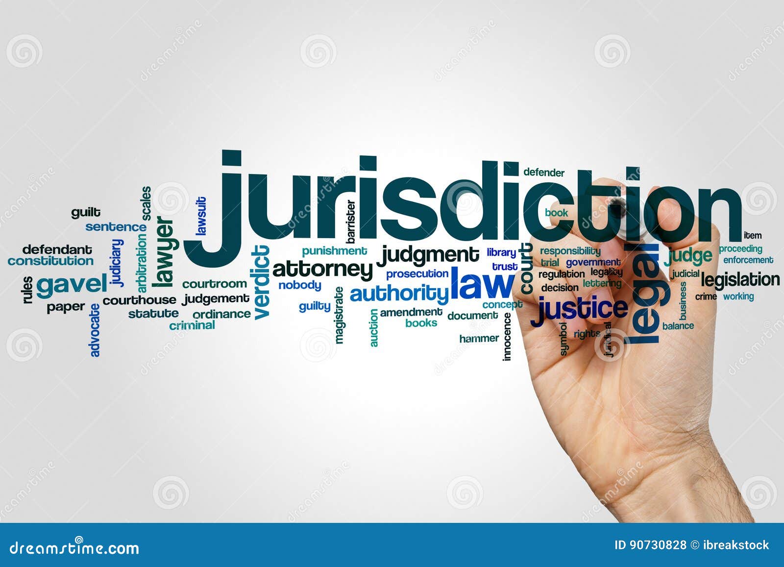 Jurisdiction word cloud stock photo. Image of constitution 90730828