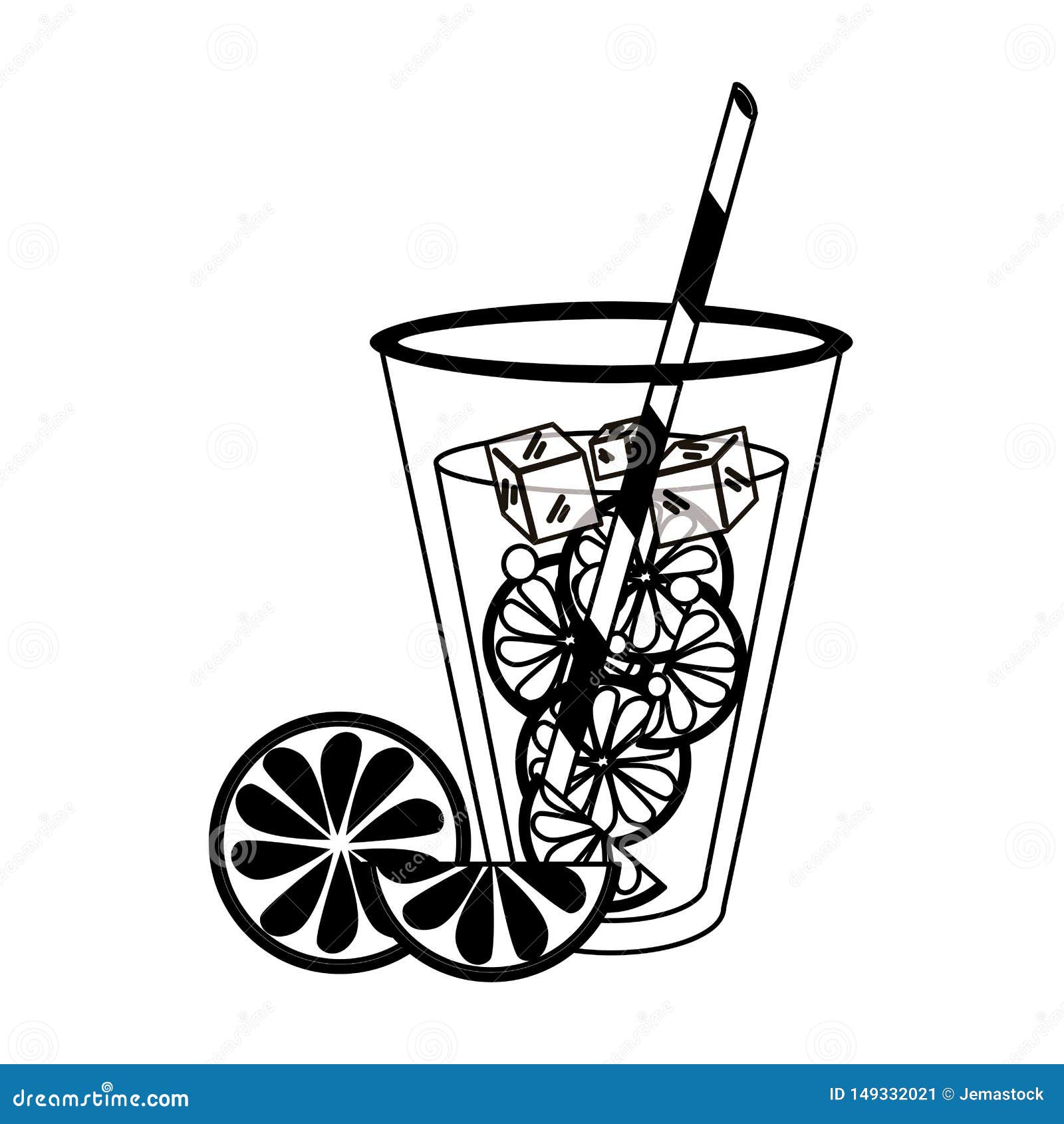Jus D Orange Avec La Bande Dessin E De Paille D Isolement En Noir Et Blanc Illustration De Vecteur Illustration Du Bande Noir 149332021