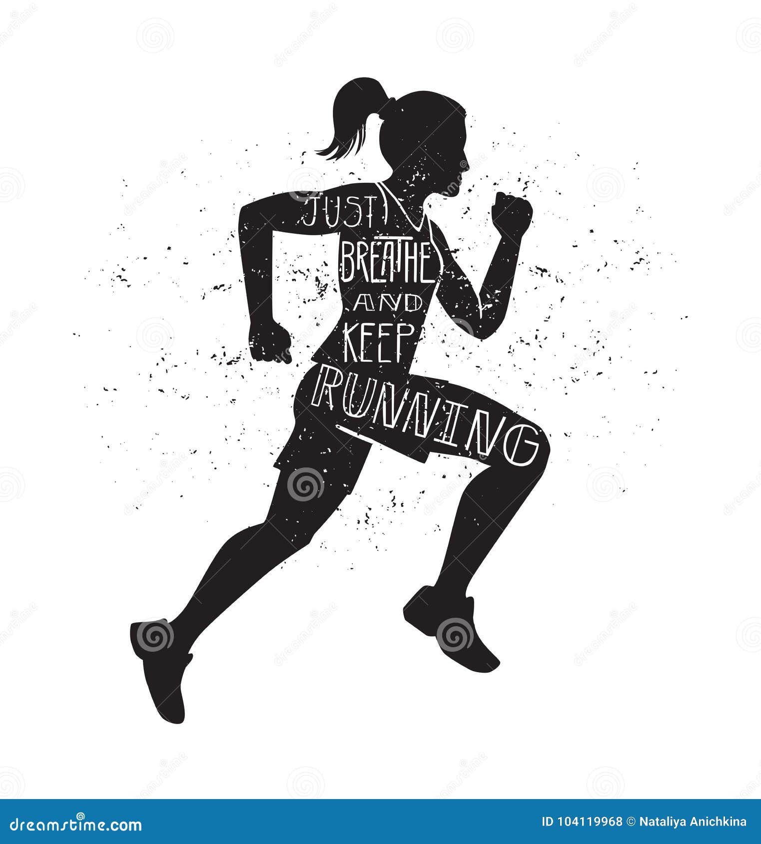 Download Vector Illustration With Woman Silhouette Run Stock Vector ...