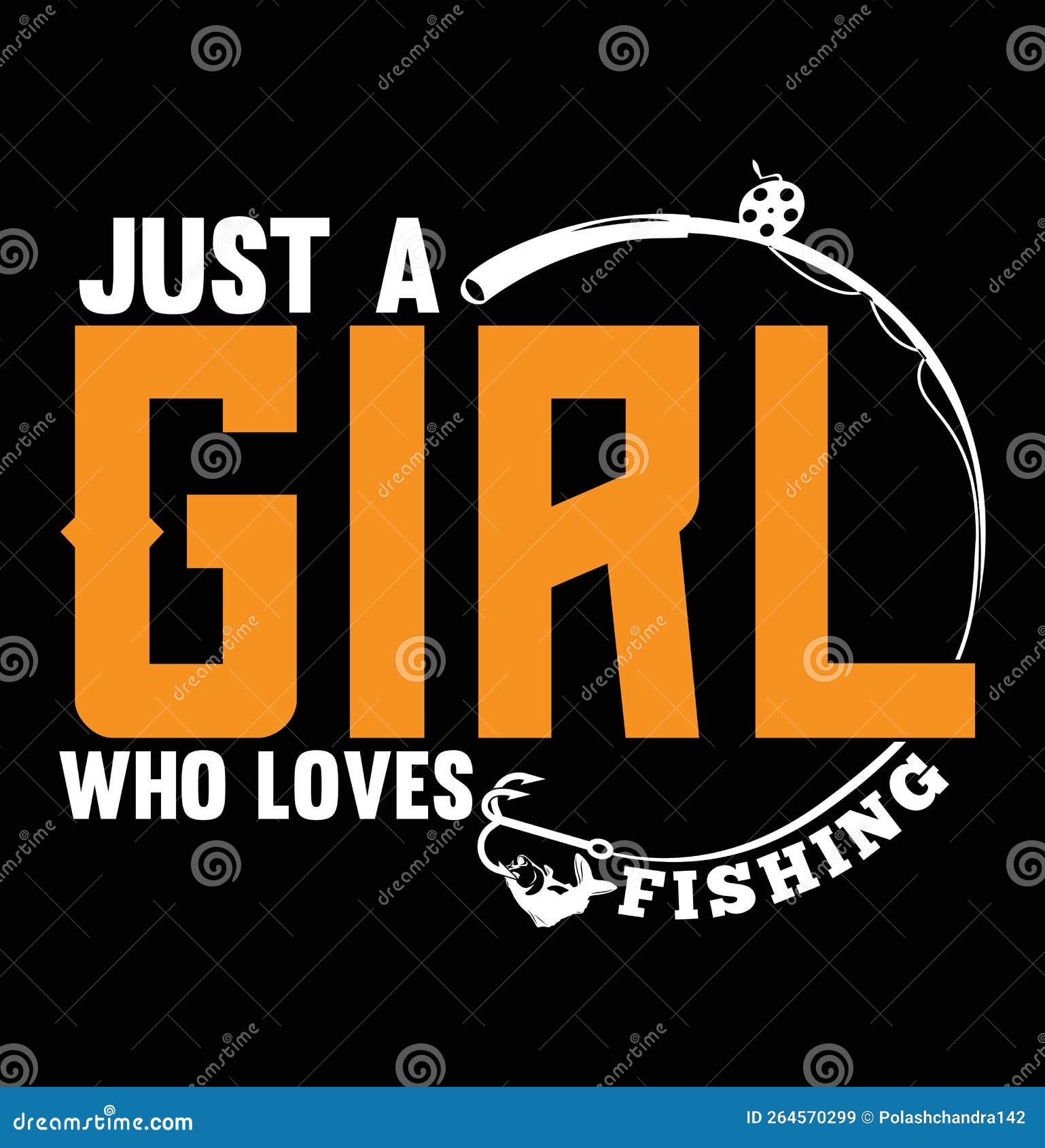 Just a Girl Who Loves Fishing, Funny Girl Fishing T Shirt Stock