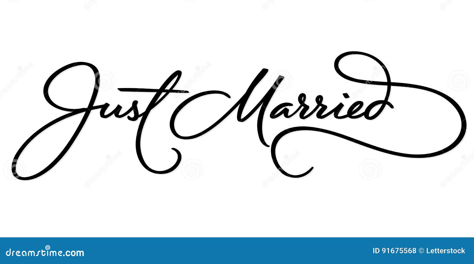 just married hand lettering ()