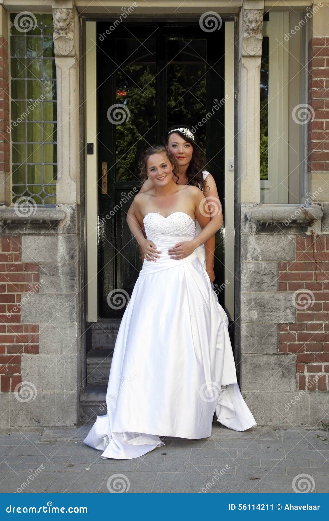 Just Married Lesbian Pair On Doorstep Of Old City Hall