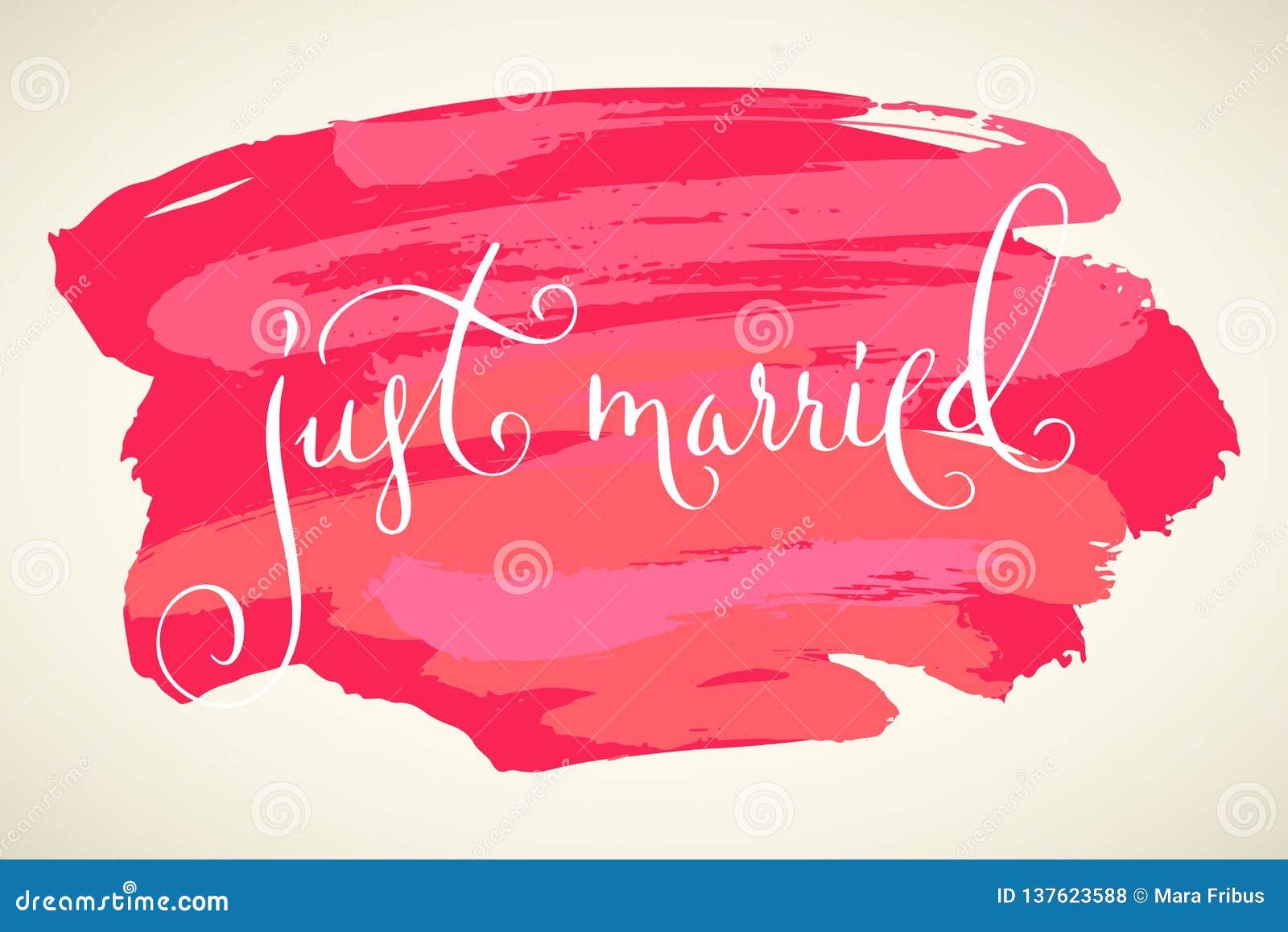 just married wedding modern calligraphy