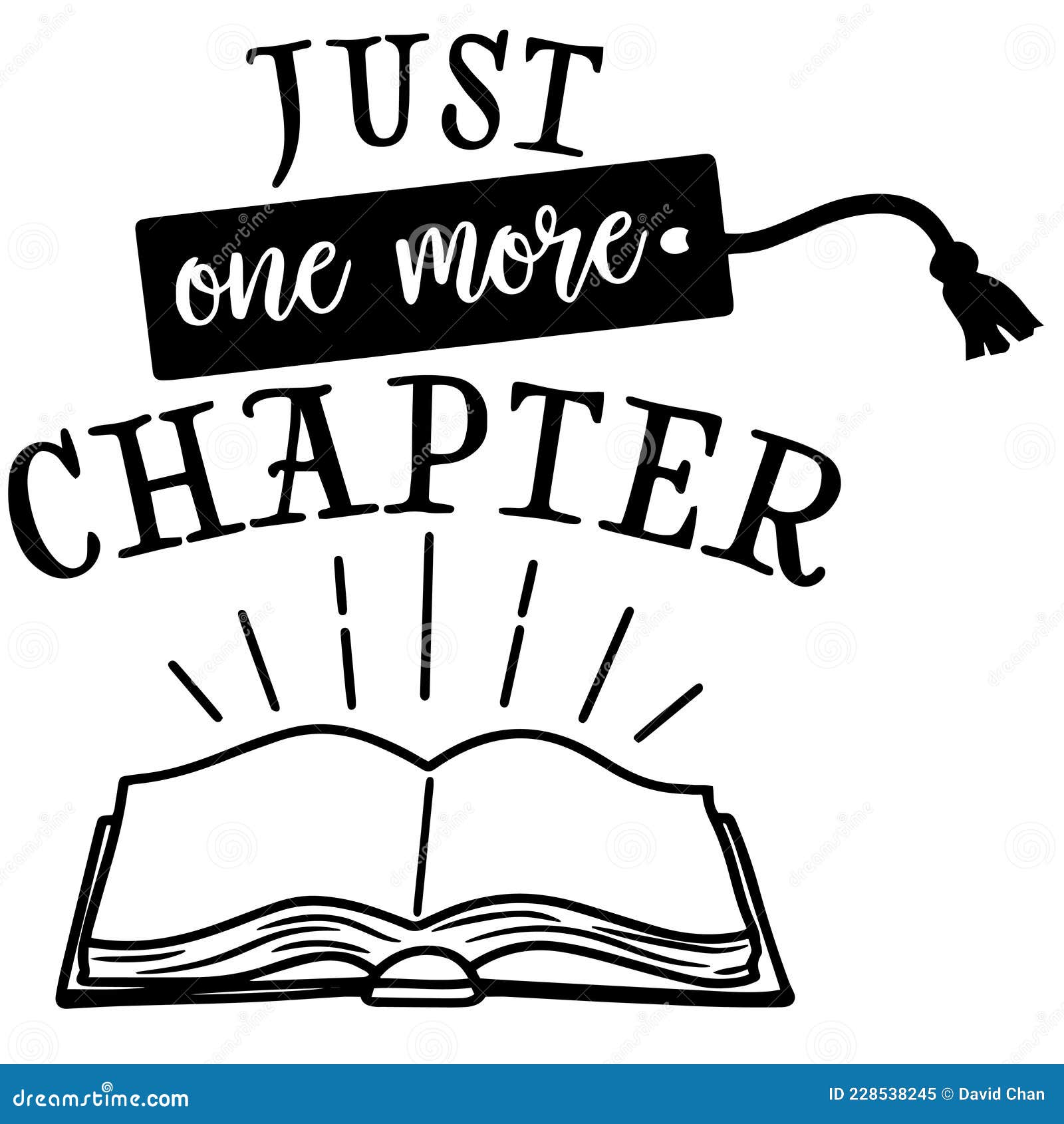 Just One More Chapter Inspirational Quotes Stock Vector Illustration