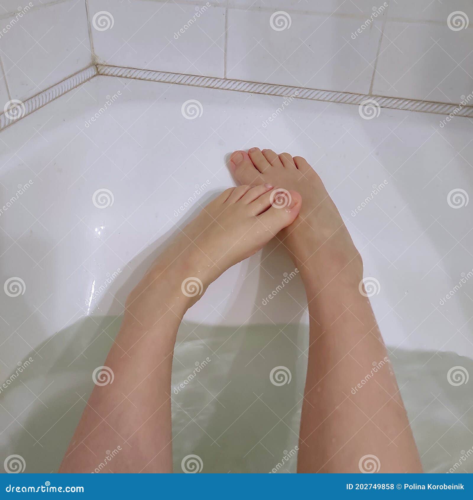 Cute legs in bathroom stock photo. Image of feets, cute 202749858