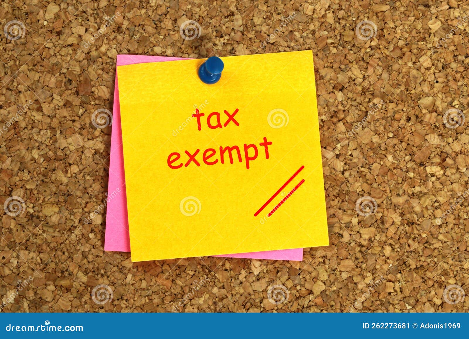 tax exempt postit on cork