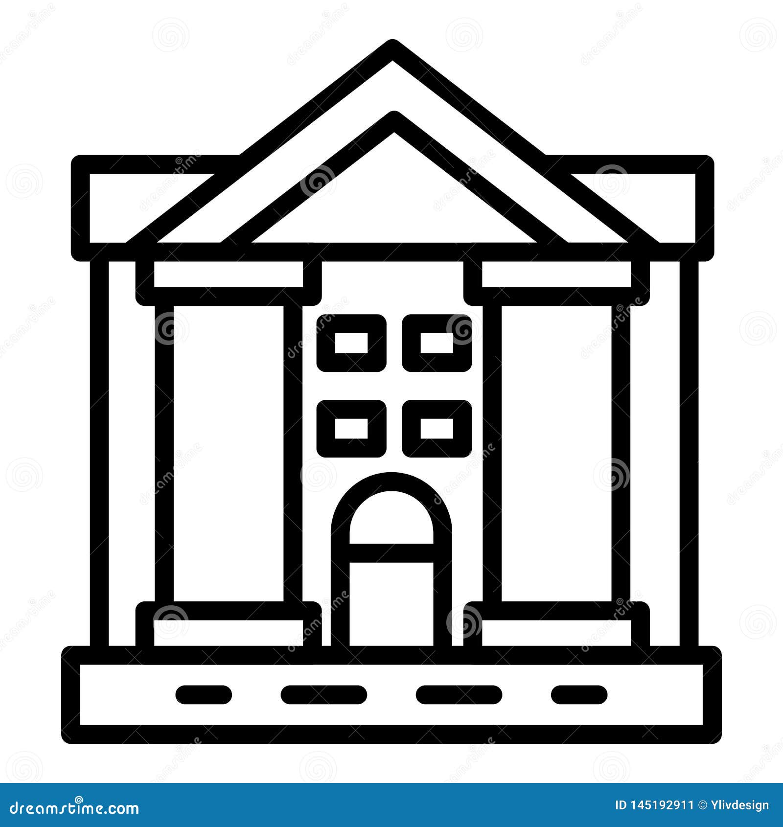 Justice Courthouse Icon, Outline Style Stock Vector - Illustration of