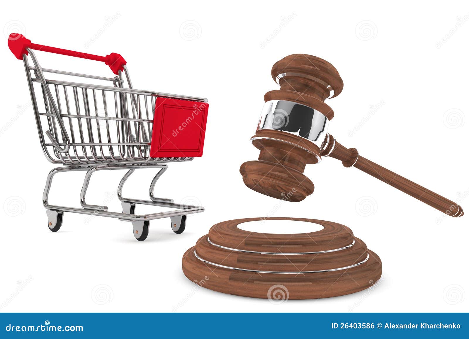 Justice Gavel with Shopping Cart Stock Illustration Illustration of