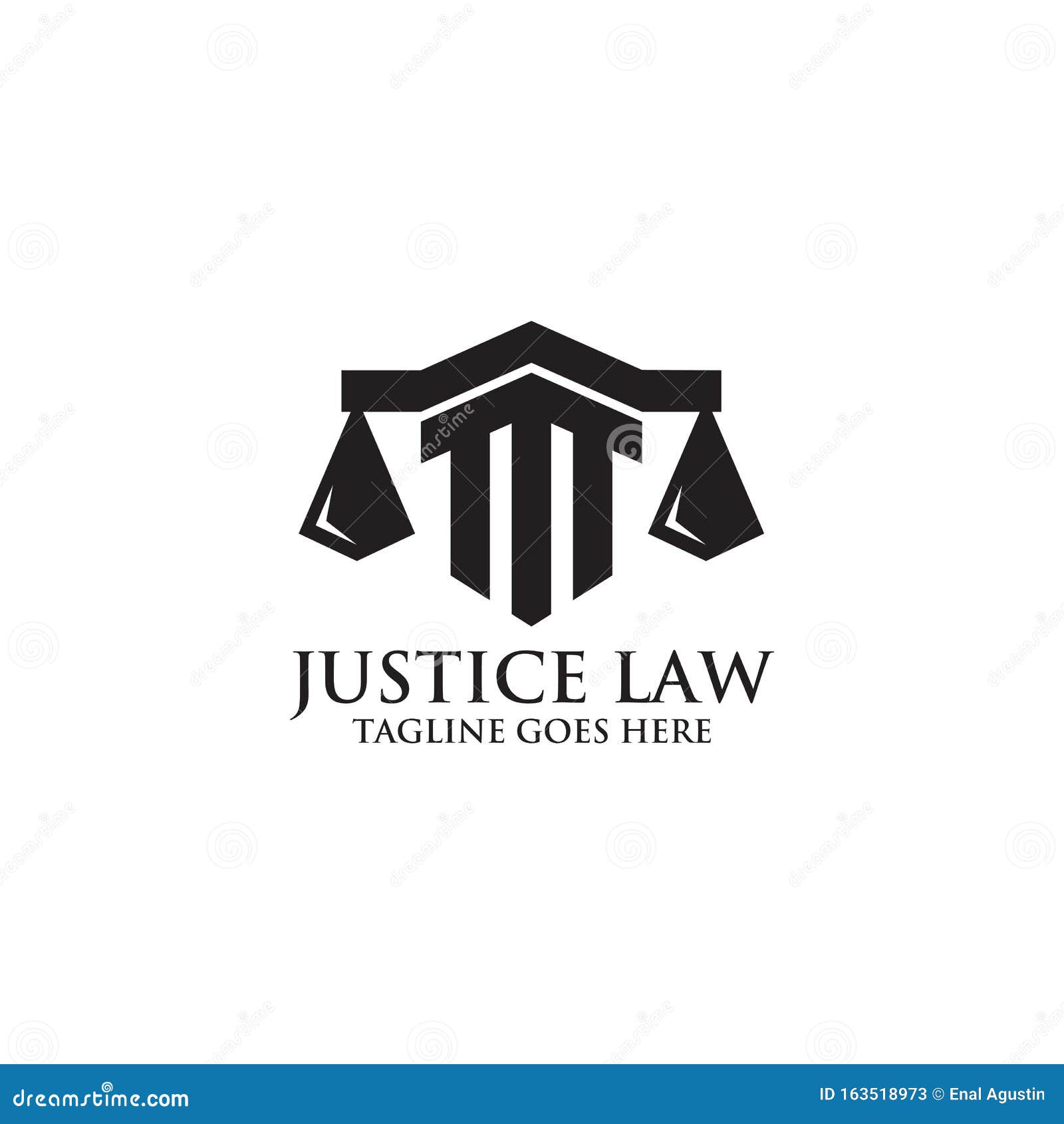 Justice Law Logo with Scale Icon Design Template Stock Vector ...