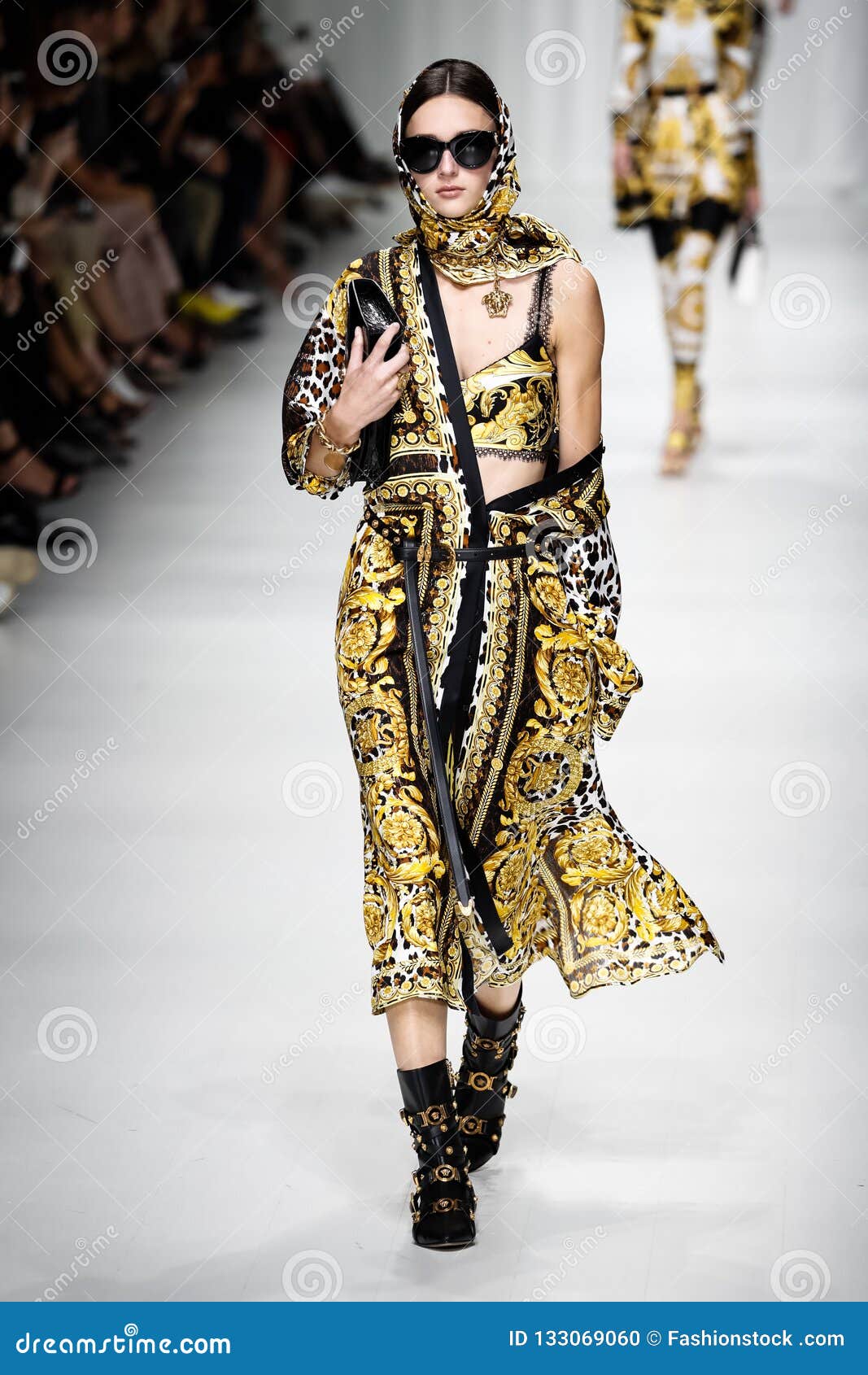 Justine Asset Walks the Runway at the Versace Show during Milan Fashion ...