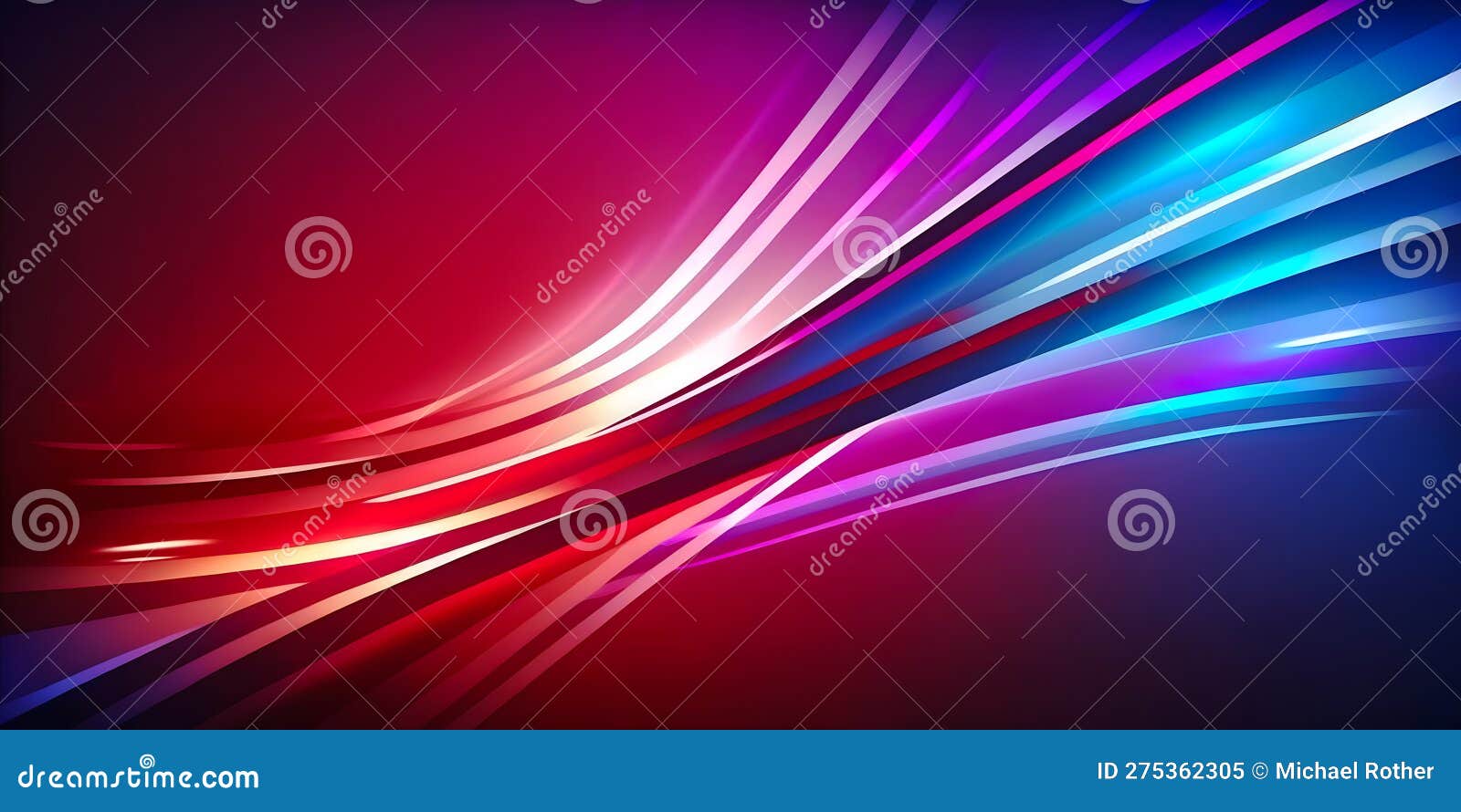 Abstract Background Red Blue Glowing Straight Lines, Abstract