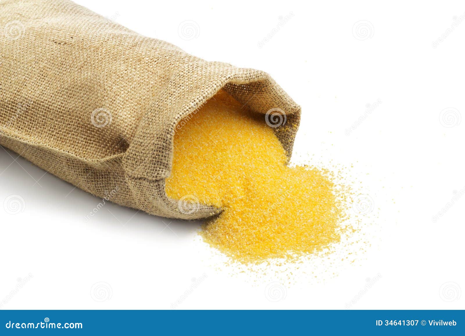 Jute bag with cornmeal stock image. Image of flour, ingredient 34641307